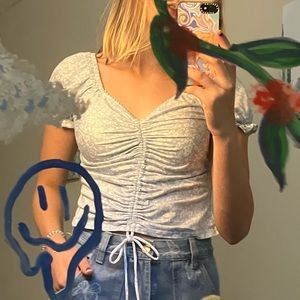 NoBo floral ruched tie tee